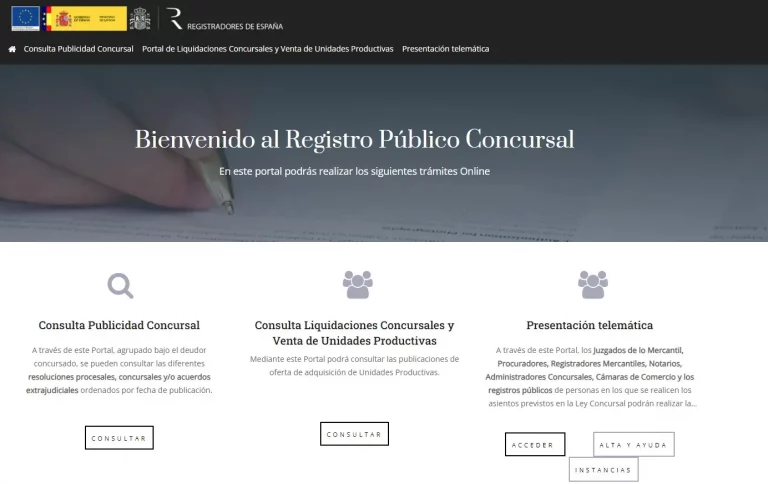 ¿Es obligatorio estar inscrito en el Registro Público Concursal si se está en concurso de acreedores?